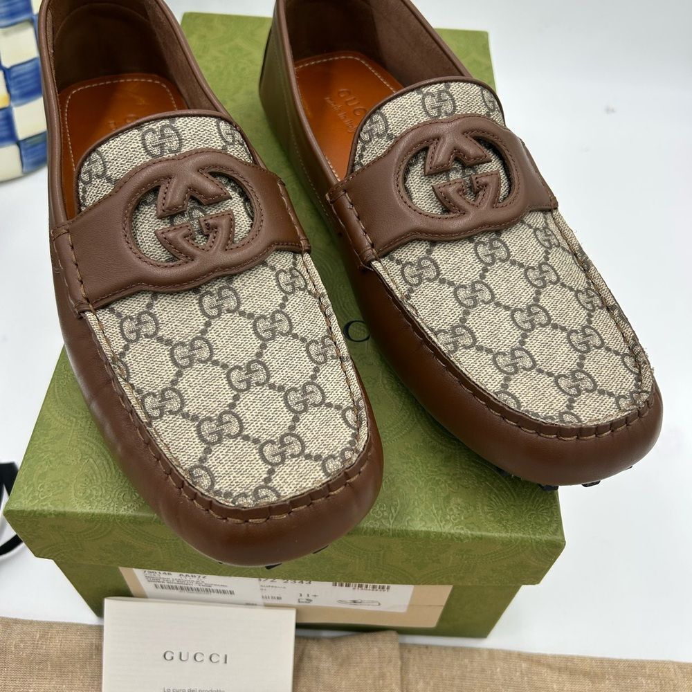Men's Gucci Ayrton driver loafers size 11.5 made in Italy - Picture 2 of 11